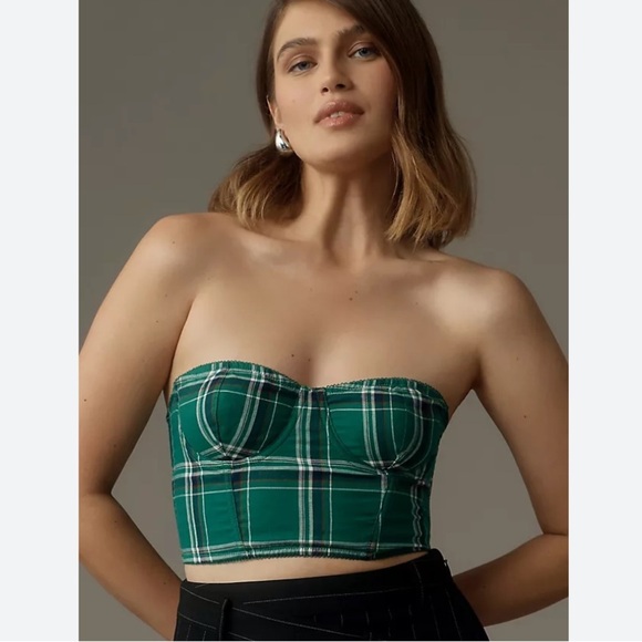 Anthropologie Plaid Bustier Top NWT - Picture 1 of 4